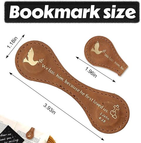 ABTOLS Christian Magnetic Bookmarks, Easter Vintage Leather Magnetic Bible Bookmarks Inspirational PU Leather Magnetic Scripture Bookmark Peace Dove Religious Cross Book Markers for Book Lovers Reader in Saudi Arabia