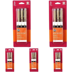Sakura 30061 3-Piece Pigma Micron Blister Card Ink Pen Set, Black in Kuwait