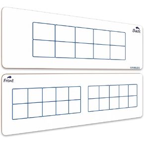 SCRIBBLEDO Dry Erase Ten Frame Board - 4" x 12" Double Sided Dry Erase Boards for Kids to Visualize and Practice Base 10 Number Concepts - Math Practice Board for Home School and Classroom