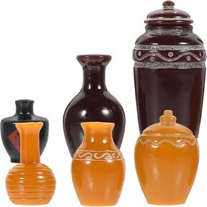 VOSAREA 6pcs Mini Wine Jars Dollhouse Wine Jars Miniature Chinese Wine Pot Dollhouse Wine Bottles Vintage Wine Jug for DIY Craft Dollhouse Decoration