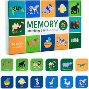 Wildkin Memory Matching Game Cards for Boys & Girls, Learning Cards Activities for Toddlers and Preschool, Educational Cards to Boost Memory, Kids Ultimate Study Companion (Whimsical, 72, Tiles)