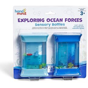hand2mind Exploring Ocean Forces Sensory Bottles, Quiet Fidget Toys for Kids 3-5, Toddler Learning Toys, Calming Corner Classroom, Calm Down Corner Supplies, Preschool Science Center Materials