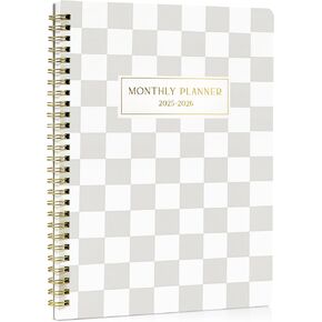 Beautiful Checkered 2025-2026 Monthly Planner and Calendar Book - To Do List Notebook That Easily Organizes Your Tasks to Boost Productivity - Runs From January 2025 Until December 2026