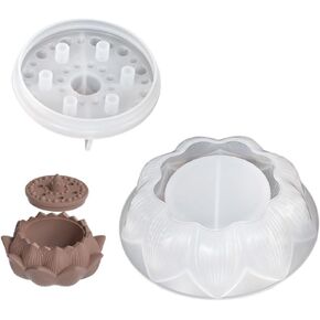 Incense Burner Silicone Mold Lotus Shape Incense Rack Mold Creative Jewelry Box Storage Jar Silicone Resin Mold DIY Succulent Flower Pot Mold