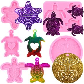 Sea Turtle Keychain Silicone Mold Dolphin Resin Mold Epoxy Resin Casting Mold for Jewelry Pendant Making Ideal Gift Necklace Crafts Making Set of 6