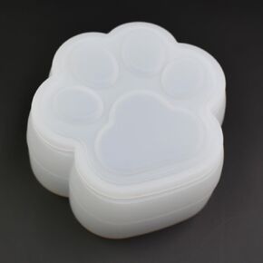 Cat Paw Shape Box Epoxy Mold DIY Resin Casting Cute Cat Paw Container Silicone Mold for Storage Small Stuff, Matte