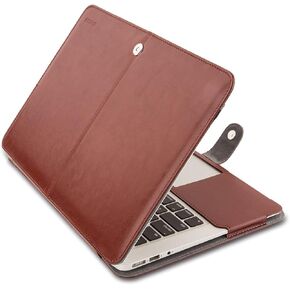 MOSISO PU Leather Case Compatible with MacBook Air 11 inch Case A1370 A1465, Portfolio Protective Stand Cover Sleeve, Brown