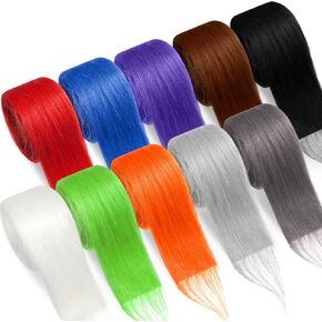 XunYee 10 Pcs Faux Fur Fabric for Therian Mask 2"x60" Faux Fur for Craft Fuzzy Fabric Trim Fluffy Pre Cut Ribbons Fabric for Therian Mask Gnomes Beards Costumes Sewing Decoration