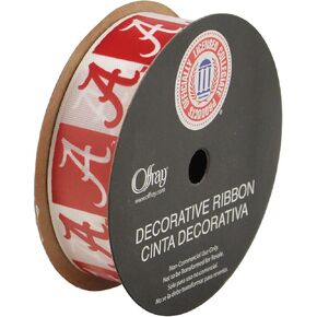 7/8" Alabama Ribbon, Licensed by Offray Ribbon - Officially Licensed - 9 Feet