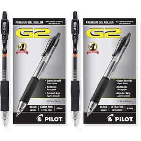 Pilot G2 Retractable Premium Gel Ink Roller Ball Pens, Extra Fine, 24 Pack, Black