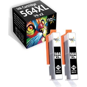 Compatible 564XL PBK Ink Cartridge Replacement for HP 564XL Photo Black for PhotoSmart B8550 C6340 C6350 C6380 D5445 D5460 D7560 7510 7515 7520 7525 Printer (2-Pack, High Yield)