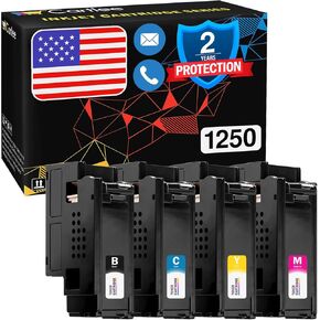 Cartlee Compatible Toner Cartridges Replacement for Dell 1250c 1250 1350cnw 1355cn 1355w 1355cnw C1760nw C1765nf C1765nfw c1760 Printer (1 Black, 1 Cyan, 1 Magenta, 1 Yellow)