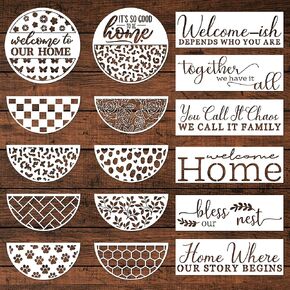 Keluna Western Cowboy Painting Stencils - 20 Pcs Reusable Stencils for Painting on Wood, Cowgirl Stencils Painting Template, Western Landscape Scene Stencils for Wood Burning, Cactus Painting Stencils