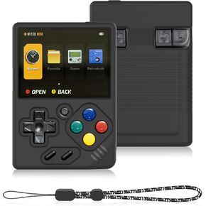 Silicone Case for Miyoo Mini V4 Handheld Game Console, Anti-Slip, Shock Proof, Soft Protective Case for Miyoo Mini V4 with Lanyard - White