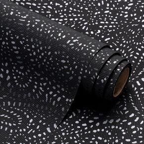 WRAPAHOLIC White Wrapping Paper Roll - Mini Roll - 17 Inch x 16.5 Feet - White with Silver Design Perfect for Birthday, Holiday, Wedding, Baby Shower