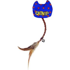 Catnip Toy with Natural Feather Bell and Sisal Rope for Indoor Cat Kitten,Cat Chew Toy. (Yellow)