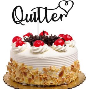 Quitter Cake Topper, Happy Retirement Cake Decors, Retired AF Cake Party Decorations, Funny Retirement Sign, Black Glitter