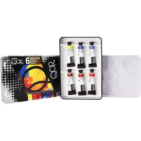 QoR Introductory 6 Set by GOLDEN, 6 x 5 ml tubes, Professional Watercolor Paint Set