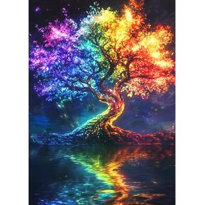 AIRDEA Diamond Art Paintings Kits for Adults,Colorful Tree Diamond Art Kits for Adults,12x16 Inch DIY Diamond Art Kits Tree of Life,Diamond Art Painting Set Complete for Beginner