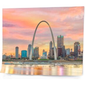 DQWIJAKX91 DIY Digital Painting St Louis Downtown City Skyline Paint by Numbers Kits Drawing on Canvas Without Frame Adults Beginner & Kids Wall Art Home Decor 16''x21''