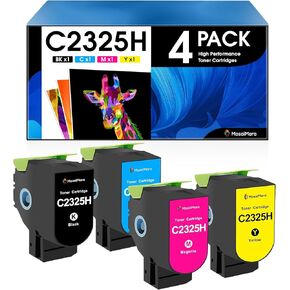 MasaiMara Compatible Toner Cartridges Replacement for Lexmark C231H C2325H for Lexmark C2325dw C2425dw C2535dw MC2640adwe MC2535adwe MC2425adw MC2325adw Printer (Black Cyan Magenta Yellow, 4-Pack)