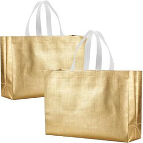 Volanic 15.5 X 4.7 X 11 Extra Large Size Non-woven Reusable Gift Bags With Handles for Wedding Birthday Favor Party - 12 PCS