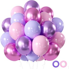 Metallic Chrome Party Balloons, 50Pcs 12 Inch Chrome Metallic Balloon Assorted Balloons Colorful Latex Balloons for Graduation,Baby Shower, Birthday, Bridal Shower, Wedding Party Decoration