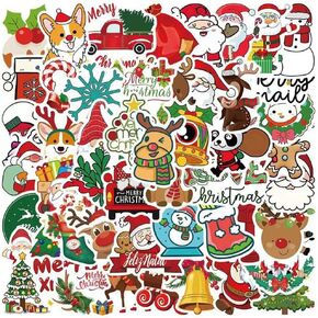 Christmas stickers100 pcs Cute Christmas Water Bottle Stikers Cute Stickers Christmas Party Favors Holiday Stickers for Classroom Students Laptop Stickers