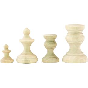Tim Holtz Idea-ology Vignette Finial Set, Various Sizes, 4 Wooden Pieces (TH93573) Small
