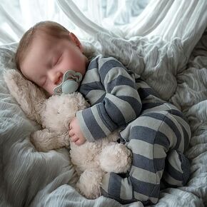 ADFO Realistic Reborn Baby Dolls Boy - 20 Inches Lifelike Baby Doll with Full Body Vinyl, Sleeping Newborn Baby Dolls Gift Toy for Kids Age 3 +