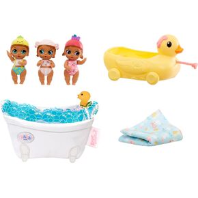 Baby Born Surprise Mini Babies Series 9 - Unwrap Surprise Twins or Triplets, Food & Activity-Themed Collectible Baby Dolls, Includes Soft Swaddle, Ducky Pull Toy, for Kids Ages 4 & Up in Kuwait