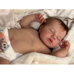 Anano Lifelike Reborn Baby Dolls Silicone Full Body Girl Loulou 20 inch Waterproof Anatomically Correct Soft Baby Doll Girl with Hand Rooted Hair for Kids Ages 3+