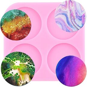 Round Circle Phone Grip Resin Mold Phone Socket Molds Circle Silicone Molds for DIY Epoxy Resin Jewelry Making Pendant Necklace Decoration Craft