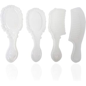 Honbay 4PCS Comb and Mirror Resin Molds Hair Comb Makeup Mirror Silicone Casting Mould for DIY Craft Jewelry Making (6.7")