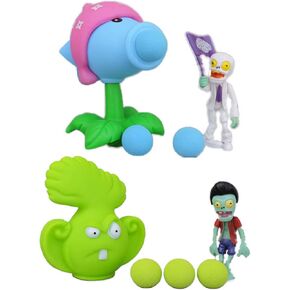 JHESAO 4 PCS Plants PVZ Toys Action Figures Zombies Toys Mini PVZ Ice Pea Set 1 2 Series Great Gifts for Kids and Fans, Birthday and Christmas Party