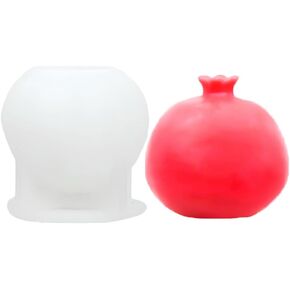 3D Garnet Silicone Mold, Pomegranate Candle Mold for Soap Soy Wax DIY Handcraft, Fruits Resin Mold Gift Wedding Party Home Dinner Festive Days Car Decoration (A)