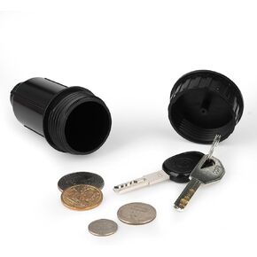 Key Hider Realistic Sprinkler Head Waterproof Cash Holder for Outdoor Garden Yard Easy Push Into The Ground (Black)
