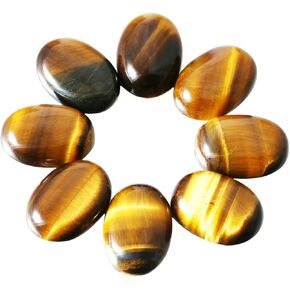 SUNYIK Tiger's Eye Stone Cabochons CAB Flatback for Jewelry Making,22x30mm,Pack of 10