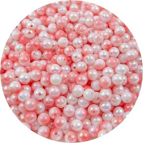400 Pcs 8MM Gradient Imitation Pearls Faux Acrylic Pearl Beads Smooth Rainbow Beads Round Spacer Loose Beads for DIY Jewelry Making Earrings Necklaces Bracelets(13-Blue Purple AB)