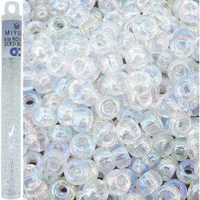 Miyuki Round Seed Bead Size 6/0 20g-tube Crystal Ab (Rainbow)