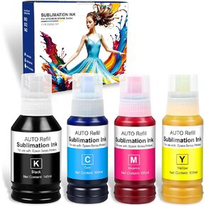 445ml Sublimation Ink for Ecotank et-2800, Sublimation Ink Ecotank ET-15000, ET-2850 ET-2750 ET-3850 ET-4850 ET 2803 ET-2720 ET-2760 ET-2840 ET-3830 XP4100, Sublimation Heat Press Ink