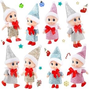 8 قطع صغيرة لعيد الميلاد الجان الطفل الجان السائبة عيد الميلاد قزم دمية للبنين والبنات عيد الميلاد تخزين هدايا عيد الميلاد السنة الجديدة (مجموعة الألوان 3) in Kuwait