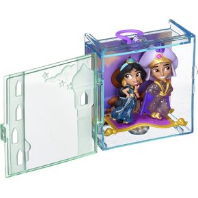 Disney Princess Perfect Pairs Jasmine, Fun Aladdin Unboxing Toy with 2 Dolls, Portable Display Case and Stand, for Kids 3 Years and Up