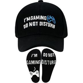 Novelty Gamer Socks Beanie Winter Hat Baseball Cap, Funny Gamer Gifts Stocking Stuffers for Teens Boys Men Teenagers Black