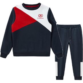 W JIANWANG Boys' Activewear Kids Clothing Sets Full Zip Fleece Brush Tracksuits Active Jackets and Pants 2 Piece 2-8 Years…