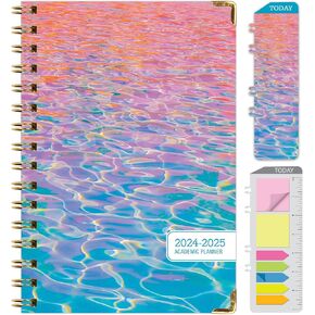 HARDCOVER Academic Year 2024-2025 Planner: (June 2024 Through July 2025) 5.5"x8" Daily Weekly Monthly Planner Yearly Agenda. Bookmark, Pocket Folder and Sticky Note Set (Summer Bliss)