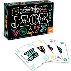 Foxmind Lucky Jack Strategy Card Game, 20 Minute Fast Paced Quick Card Games for 2 Players or More, Las Vegas Casino Intensity Illustrated Kids Card Game Pack, Fun Card Games for Families