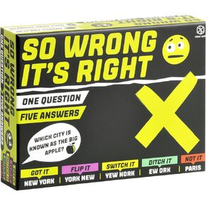 So Wrong It's Right Party Game - Mind-Bending Trivia Fun with a Twist! Fun Family Game for Kids & Adults, Ages 14+, 3+ Players, 60-90 Minute Playtime, Made