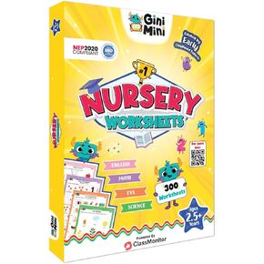 300 Nursery Worksheets (English, Maths, Science, & EVS) with Stickers & Index, Interactive Fun Learning Activities for Ages 3 and 4