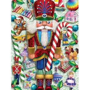 Bits and Pieces - 1500 Piece Jigsaw Puzzle for Adults - 'Nutcracker and Toys' - 1500 pc Christmas Holiday Jigsaw by Artist Randy Wollenmann - 24"x33"